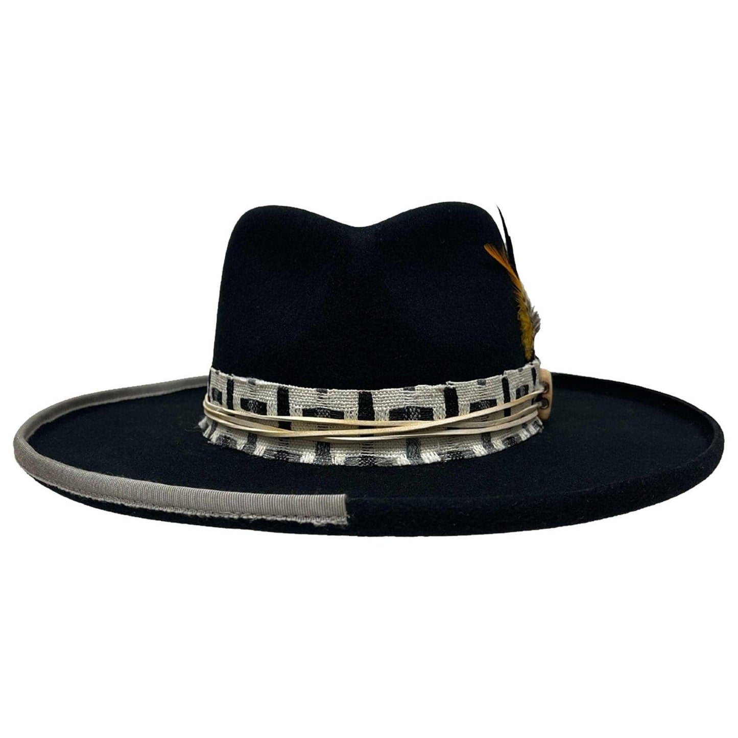 American Hat Makers - Wool Felt Teardrop Curled Brim Hat- Style Lounge: Black / XL