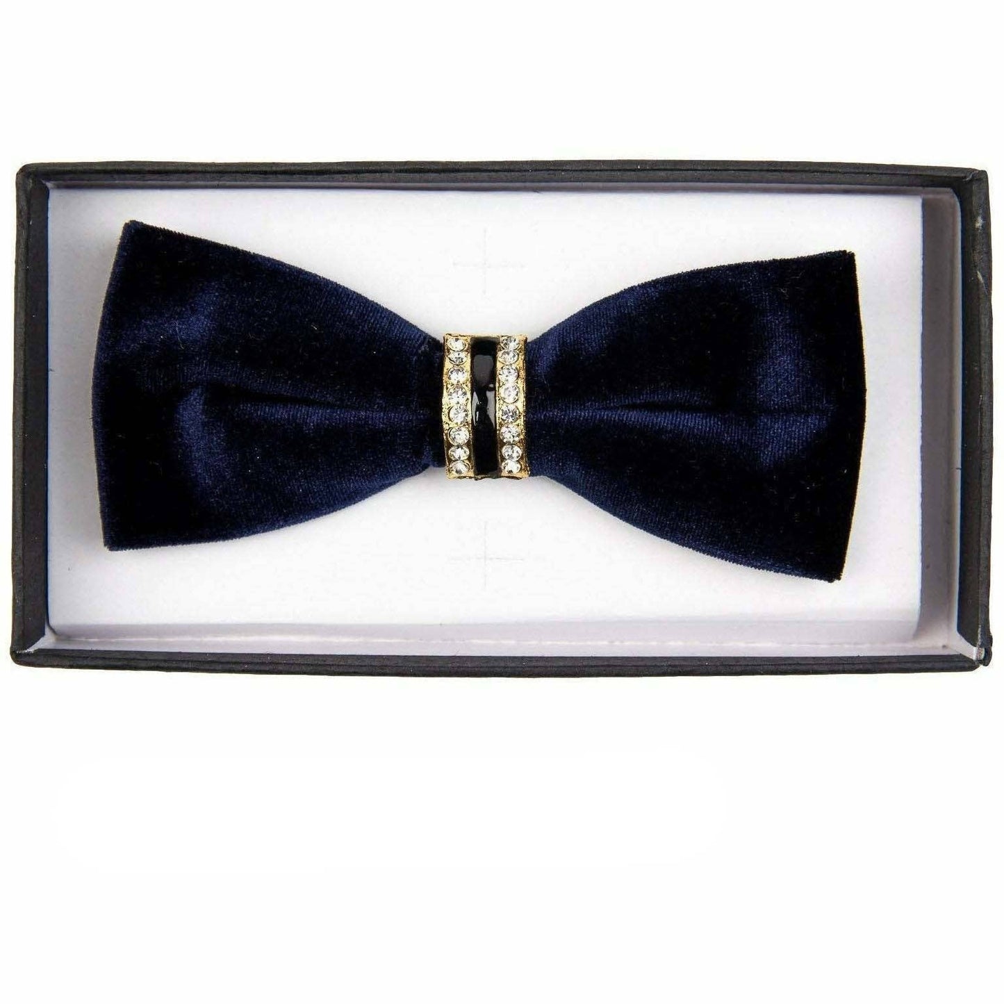 Dubal Brothers - Vittorio Farina Velvet Bow Tie by Classy Cufflinks: Black (VB 001) / One Size