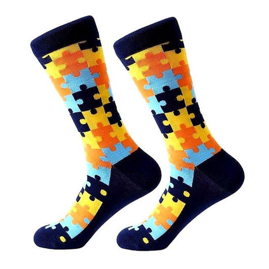 Sock Panda - Puzzle Pieces Colorful Pattern Socks from the Sock Panda