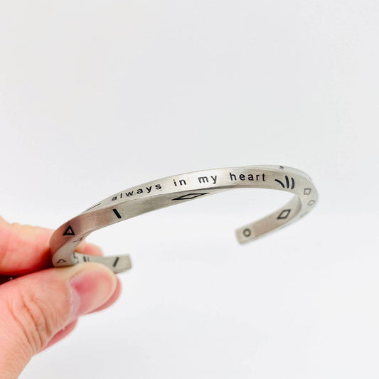 Mio Queena - "Always In My Heart" Stainless Steel Cuff Bangle - MJ/MB