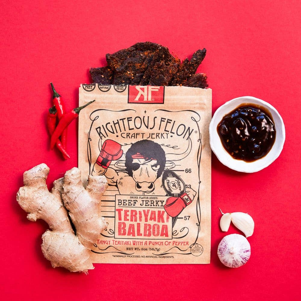 Righteous Felon Craft Jerky - Teriyaki Balboa Jerky 2oz