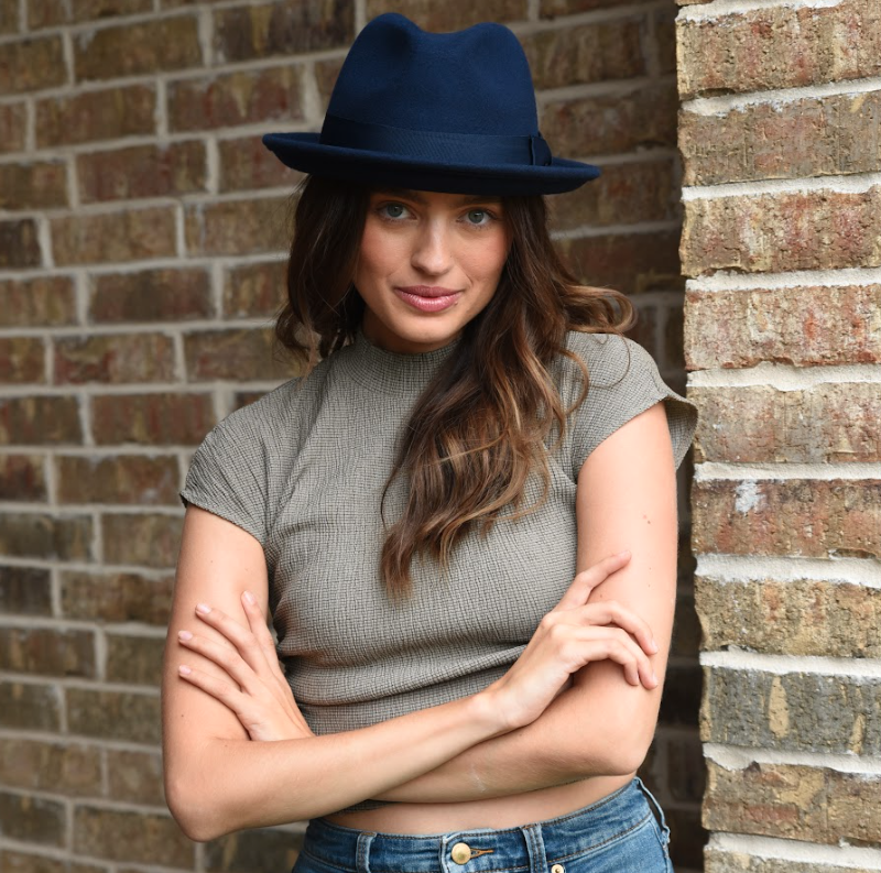 American Hat Makers - Crushable Wool Felt Pinch Front Hat - Style Pablo: Black / MD