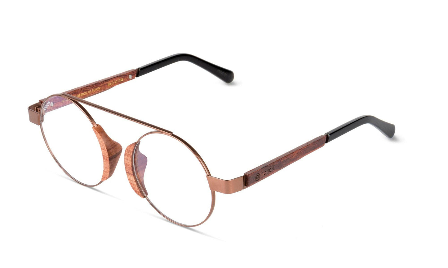 Touch Brand - Flama Eyewear - Anti-blue light glasses made of wood and ecological acetate. Unisex