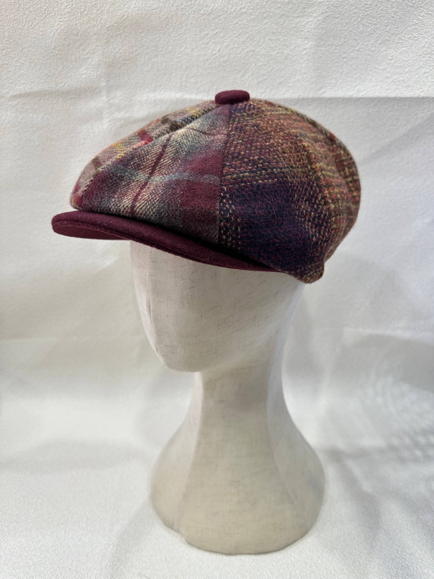 LEXA PLUS - H-7-31 Patchwork tweed newsboy cap