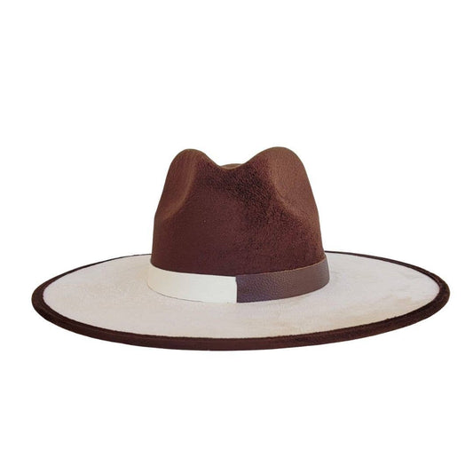 PETRA SAVAGE - CONRAN Women's Fedora Crown Beige and Brown Hat: M/L