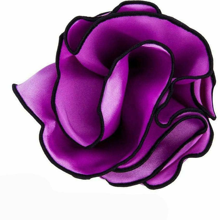 Dubal Brothers - Vittorio Farina Round Pocket Square with Embroidered Piping Var. 01 by Classy Cufflinks: Blush/Black (044)