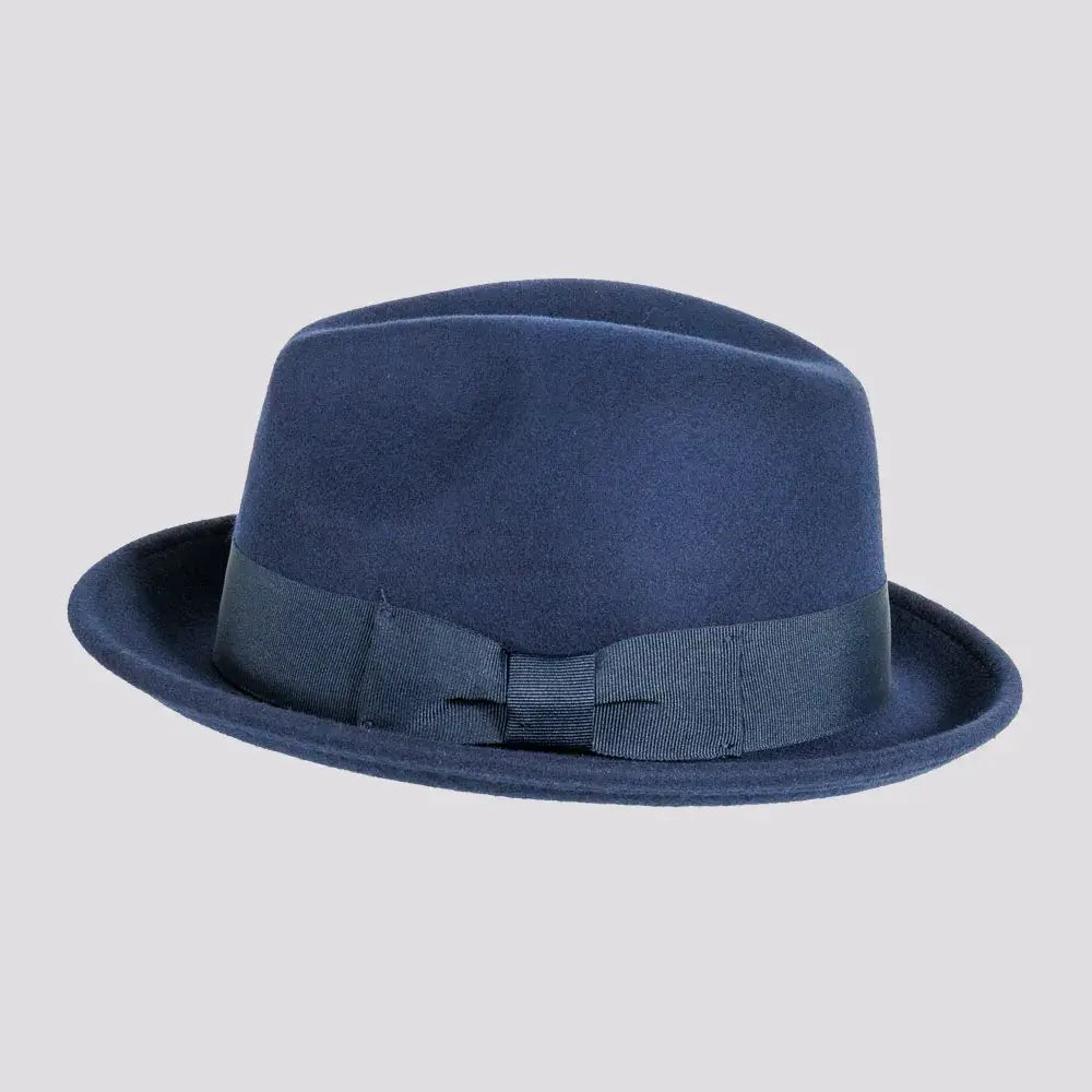 American Hat Makers - Crushable Wool Felt Pinch Front Hat - Style Pablo: Black / MD