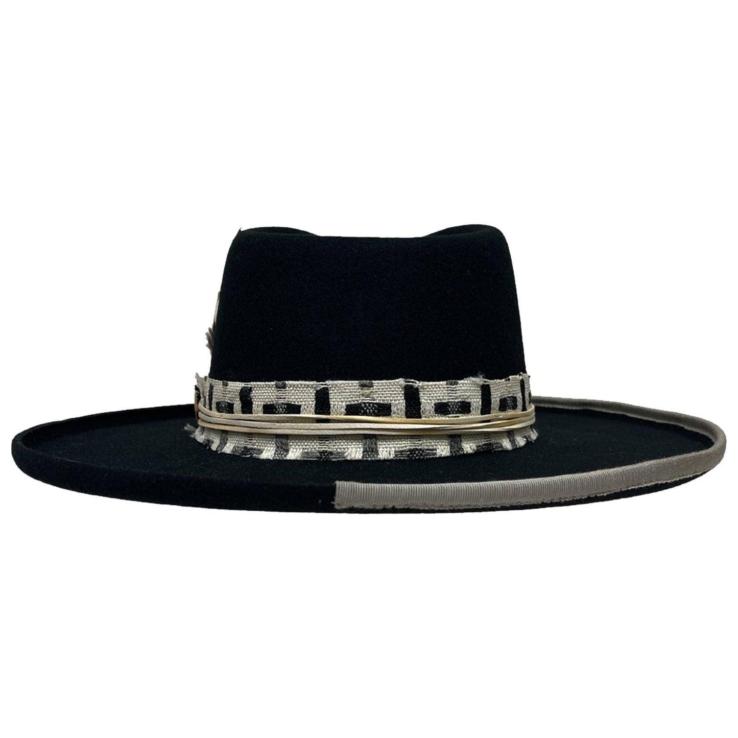 American Hat Makers - Wool Felt Teardrop Curled Brim Hat- Style Lounge: Black / MD