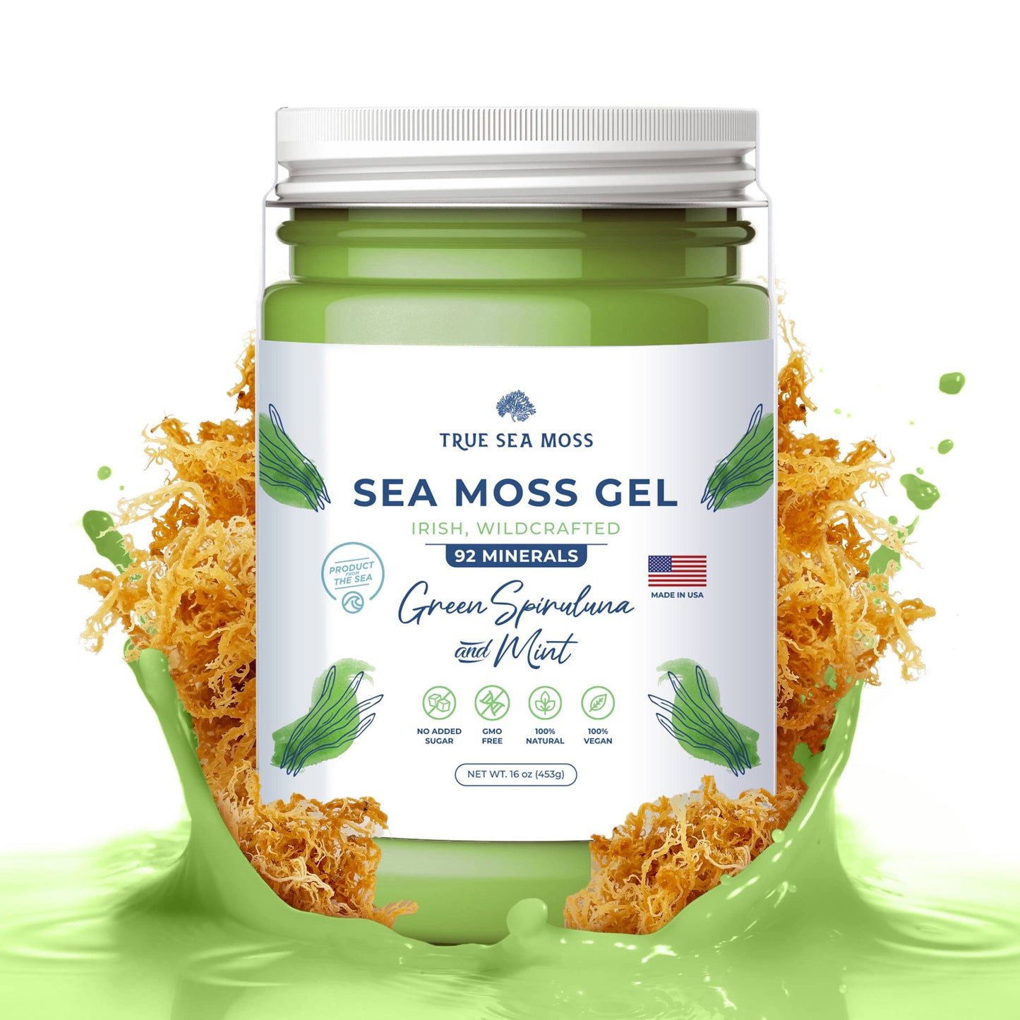 TrueSeaMoss - GREEN SPIRULINA SEA MOSS GEL: 1 Pack