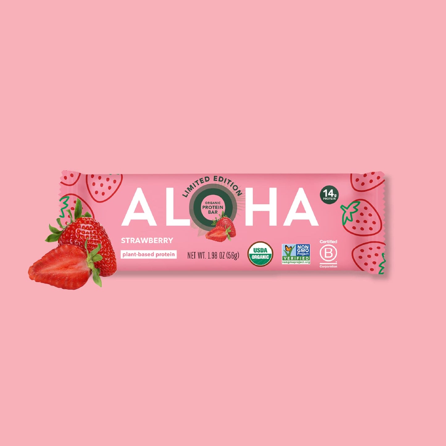 Aloha - Strawberry - Protein Bars: 12 Bar Box