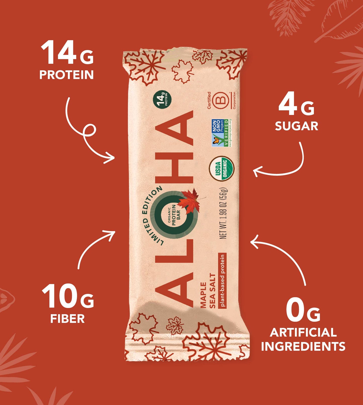 Aloha - Maple Sea Salt Protein Bar: 12 Bar Box