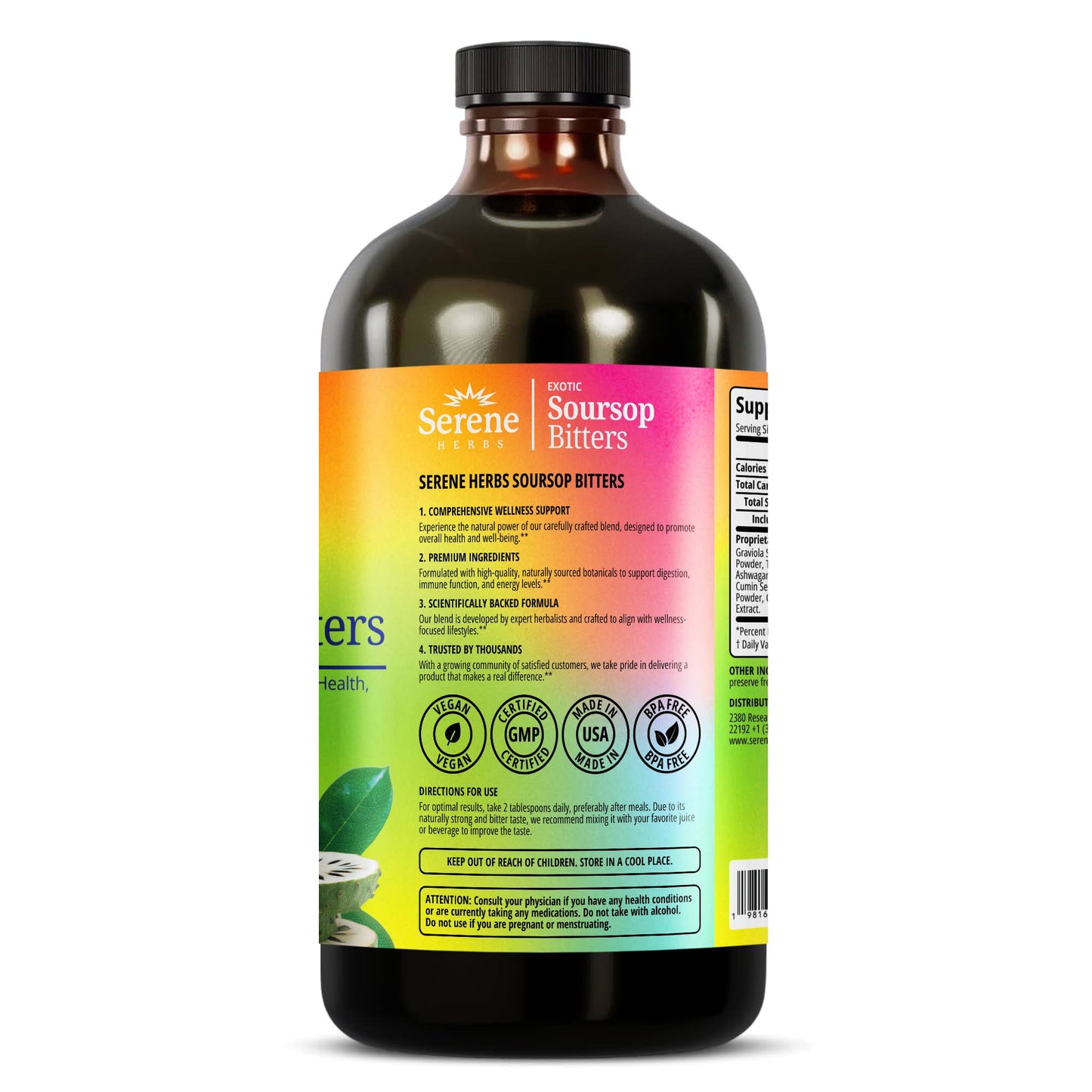 Serene Herbs - Soursop Bitters Liquid OG 16oz