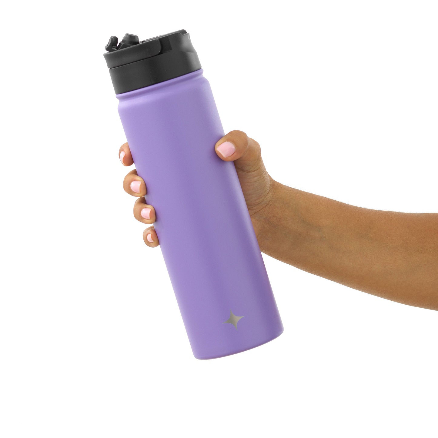 JoyJolt - Colored Stainless Steel Insulated Water Bottle - 22 oz: Black