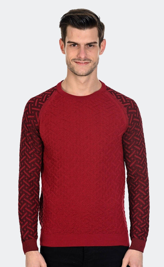 LCR Black Edition - 2755-A Red/Black - Textured Pullover: Red/Black / L