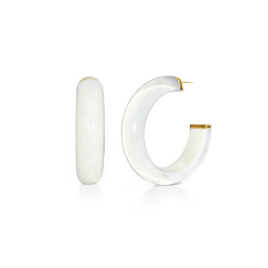 Gold & Honey - 1.5" Small Dove Illusion Hoop Earrings