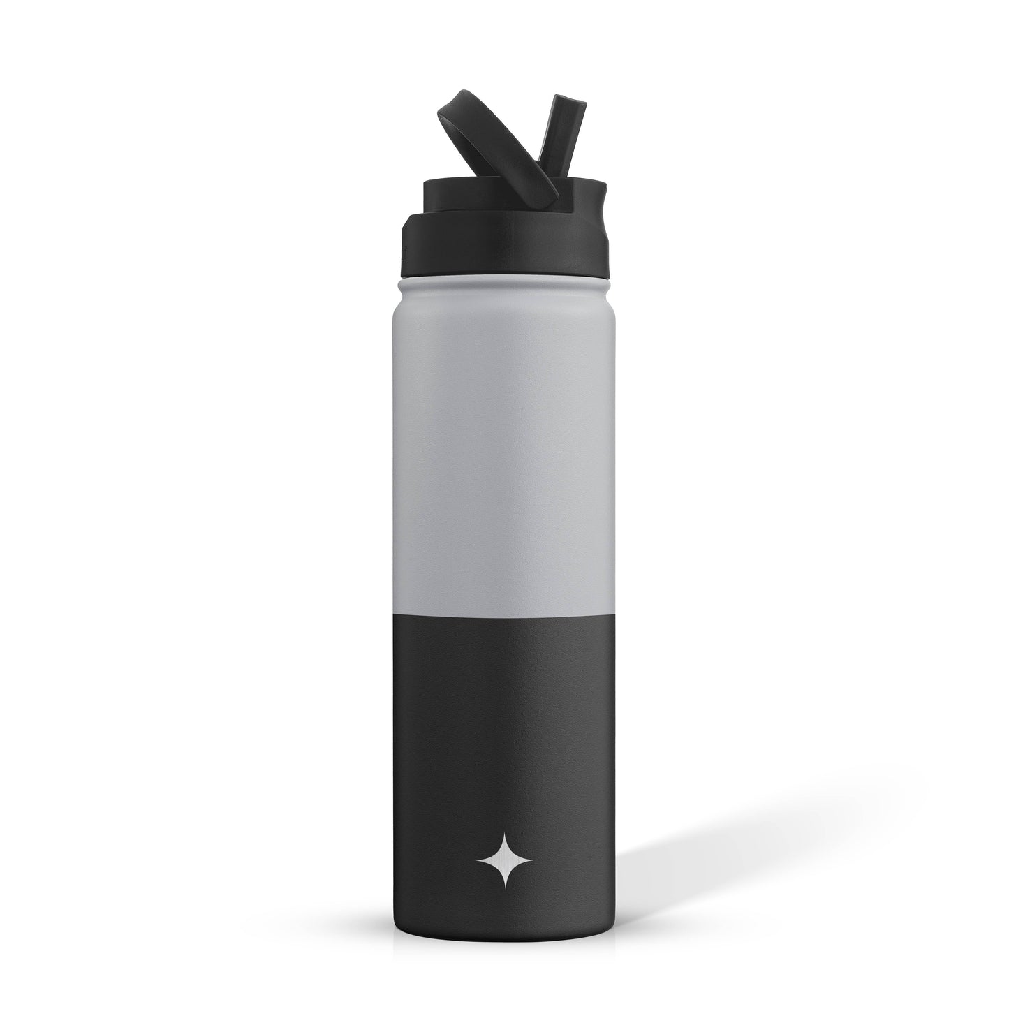 JoyJolt - Colored Stainless Steel Insulated Water Bottle - 22 oz: Black