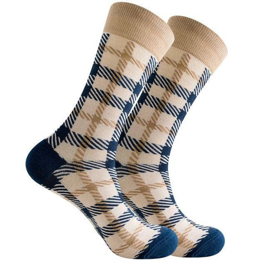 Sock Panda - Hashed Plaid Patterned Socks from the Sock Panda (Adult Larg