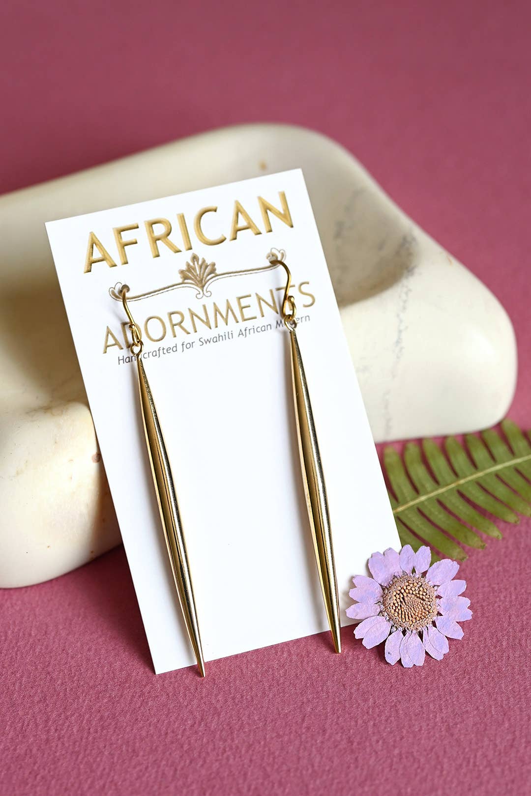Swahili | AFRICAN MODERN - Kenyan Brass Javelin Earrings