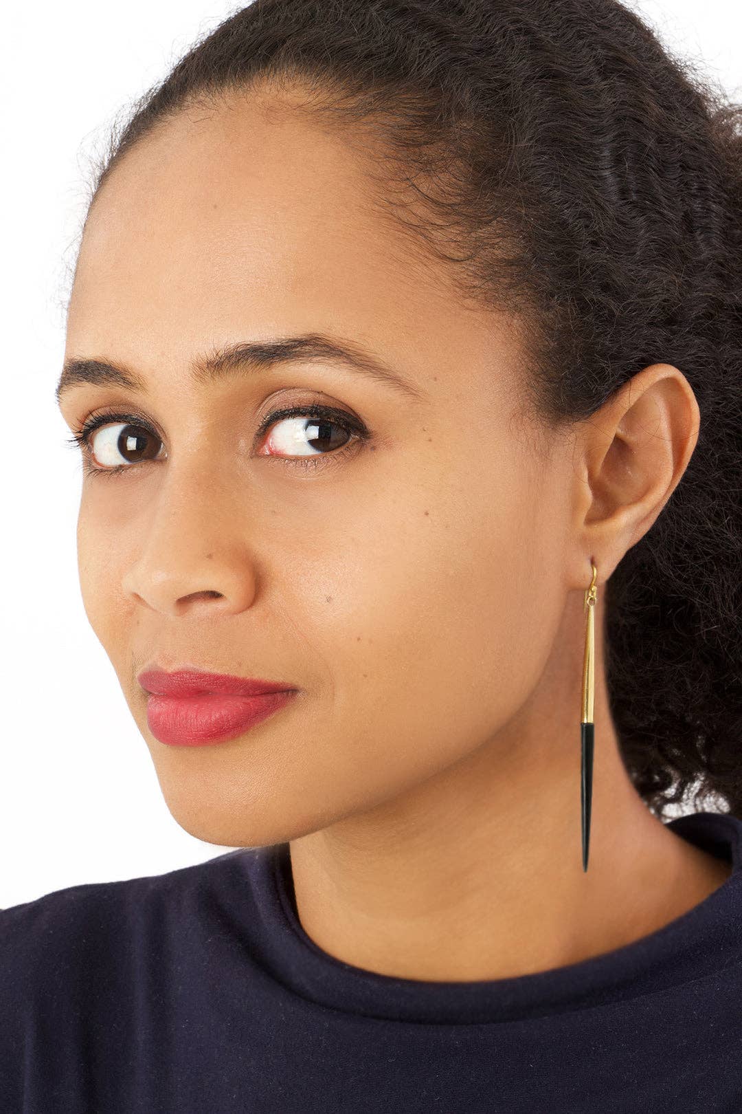 Swahili | AFRICAN MODERN - Kenyan Brass & Cow Horn Javelin Earrings
