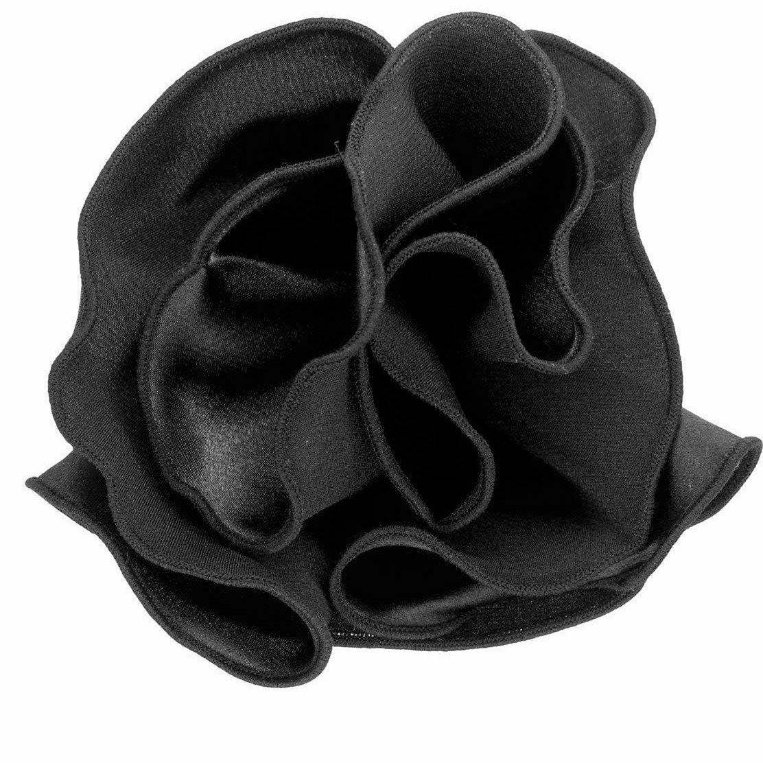 Dubal Brothers - Vittorio Farina Round Pocket Square with Embroidered Piping Var. 01 by Classy Cufflinks: Black/Red (001)