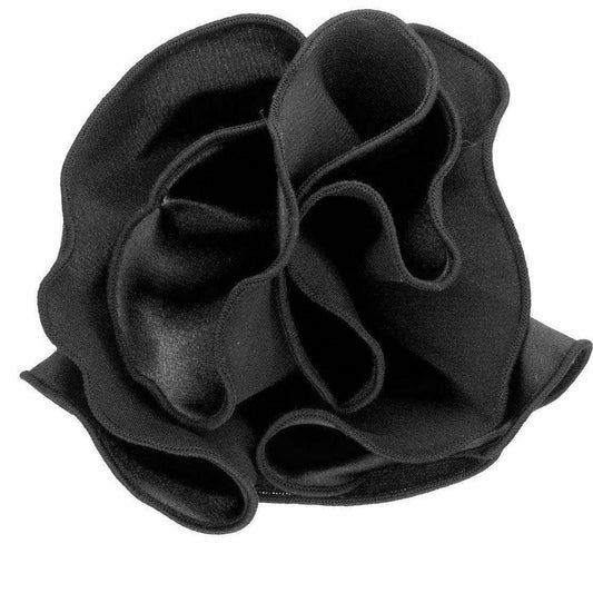 Dubal Brothers - Vittorio Farina Round Pocket Square with Embroidered Piping Var. 01 by Classy Cufflinks: Black/Black (016)