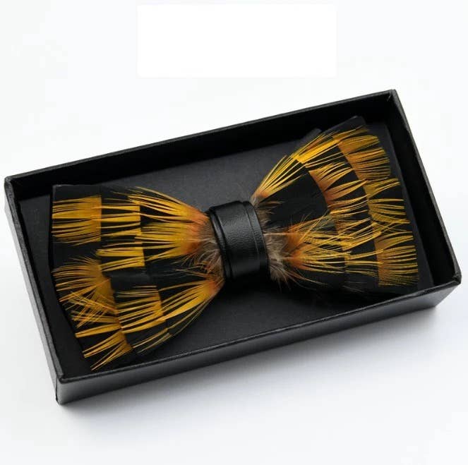 TYED BY DEDE - Handmade FeatherBowtie W/free Lapel Pin