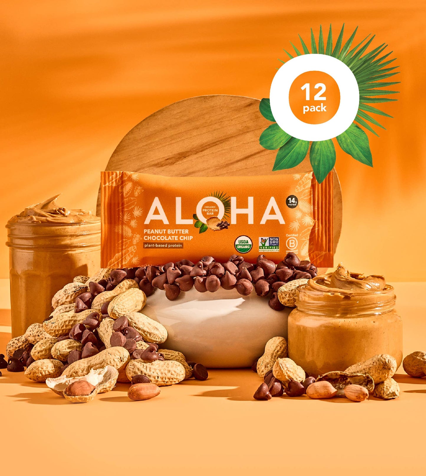 Aloha - Peanut Butter Chocolate Chip Protein Bar: 12 Bar Box
