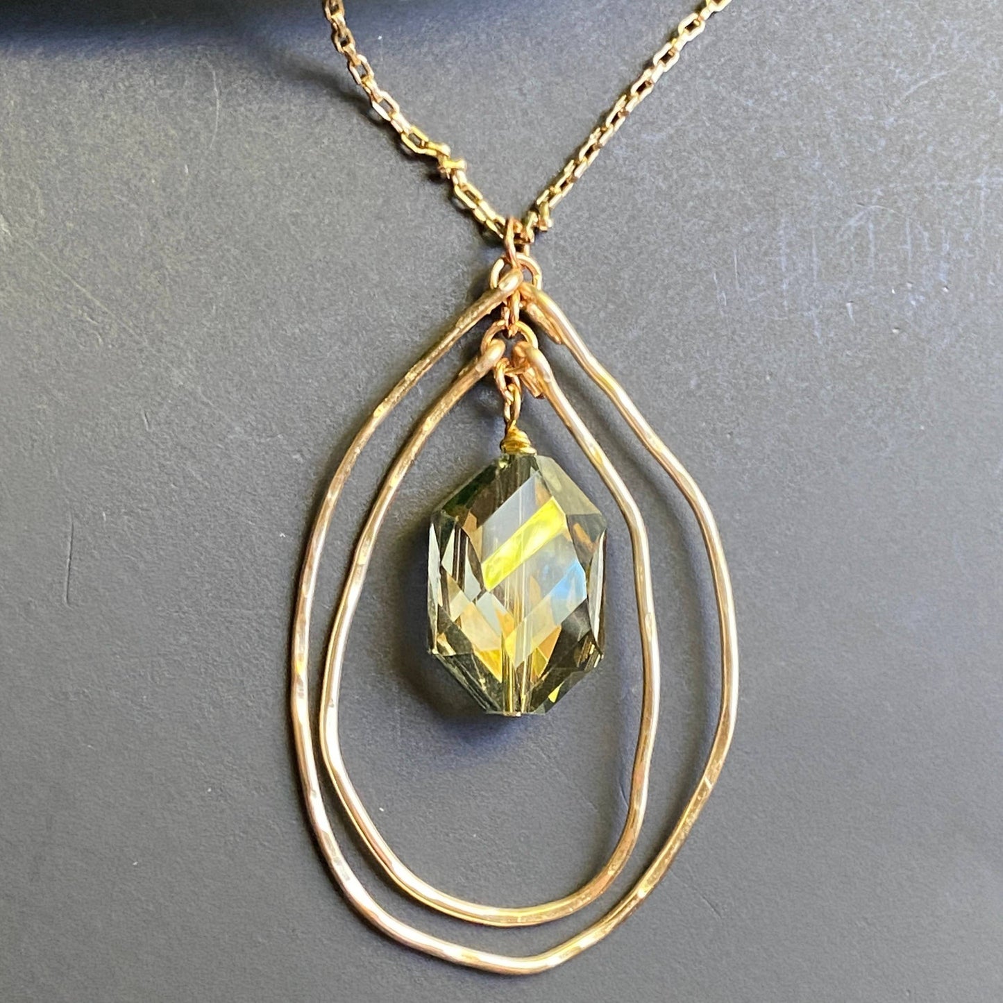 Marble Designs Jewelry - Gold Double Hoop Hammered Necklace Earrings Set : Silver