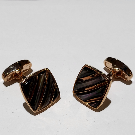 Enzone Rose Gold Smoke Gray Cufflinks