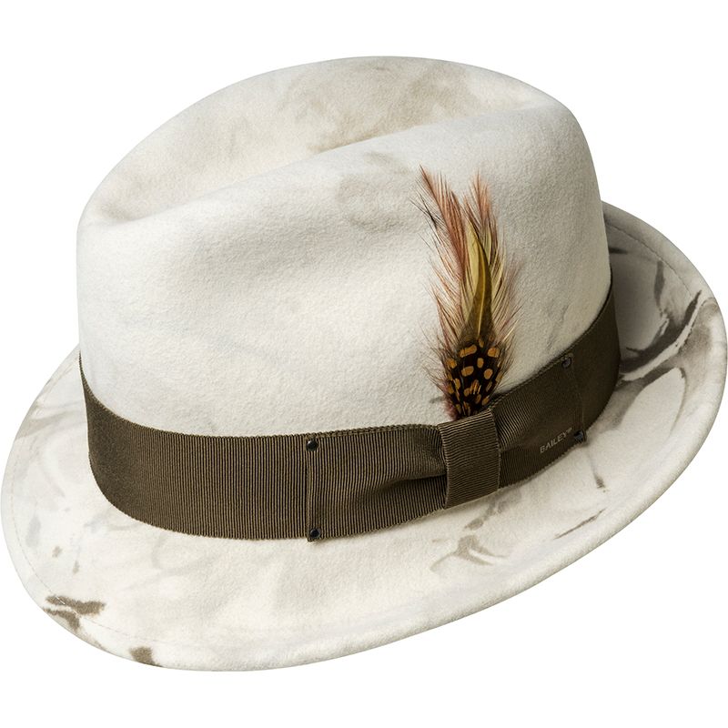 Bailey Hat Fedora Off White Brown Accents Lite Felt