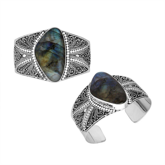 Bali Designs - AB-9008-LB Sterling Silver Bracelet With Labradorite