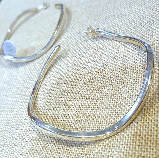 The Boys solid sterling silver wave hoop