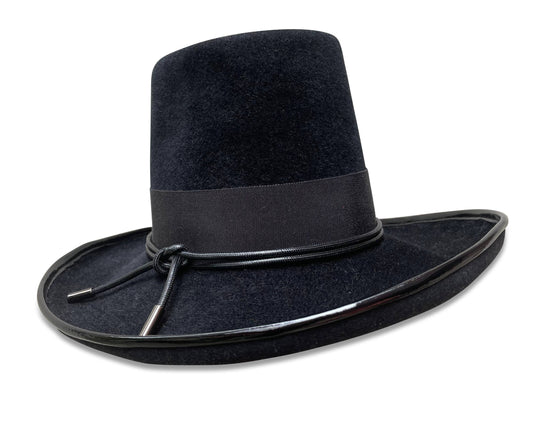 Cha Cha's House of Ill Repute - La Dolce Vita Tall Crown Black Leather Trim