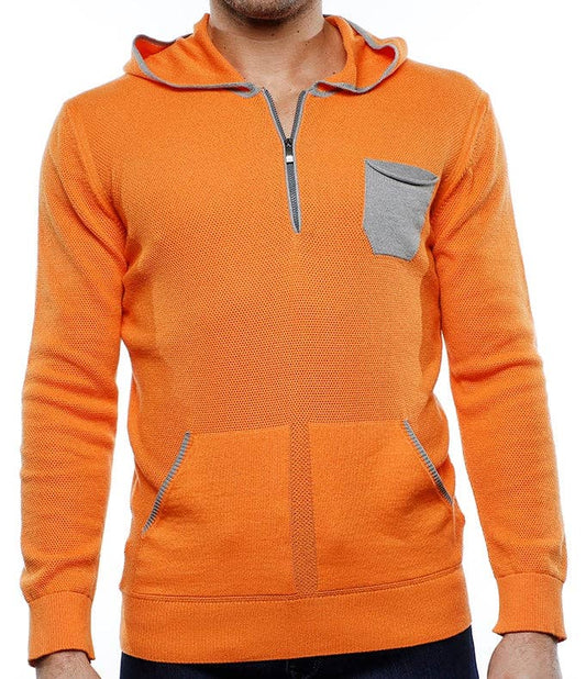 Luchiano Visconti - Orange Hoodie, 3/4 Zip