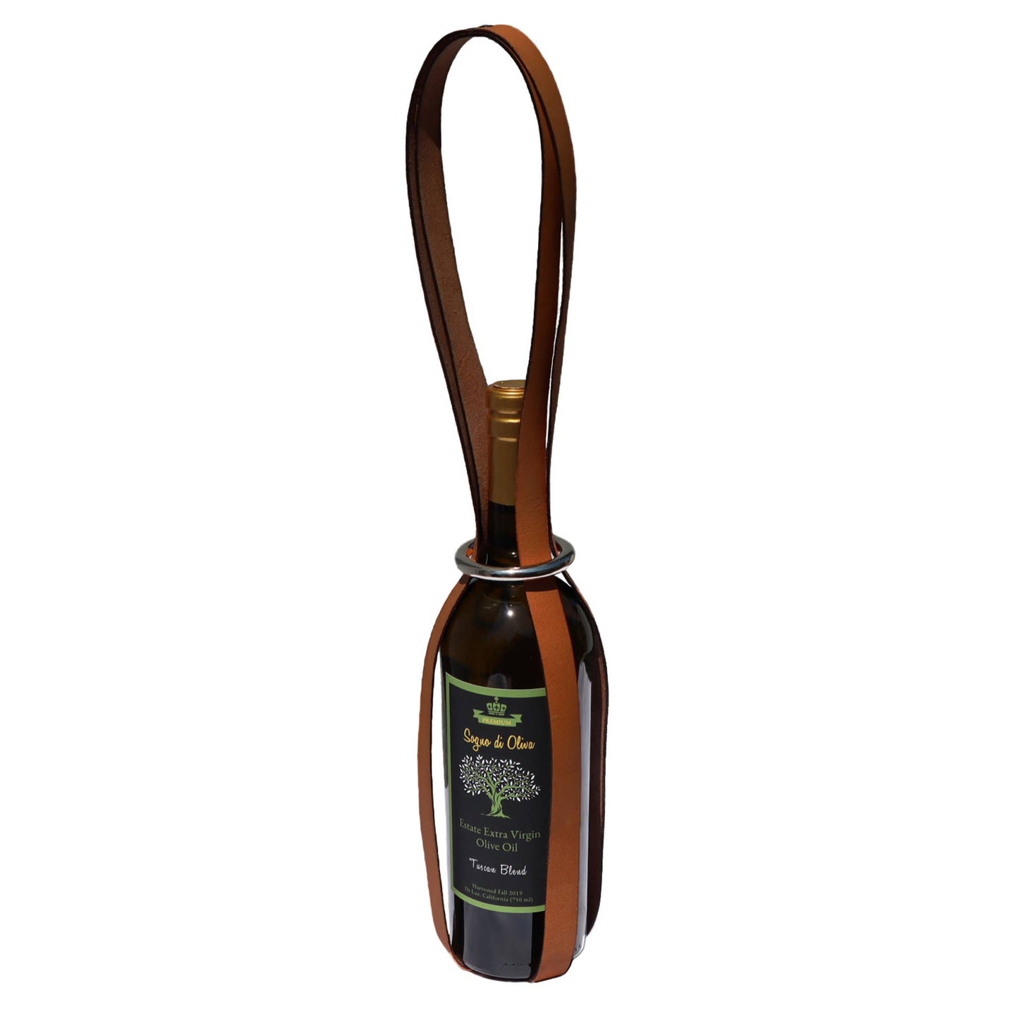 Leather Single Bottle Wine Carrier, Brown Leather Wine Bag