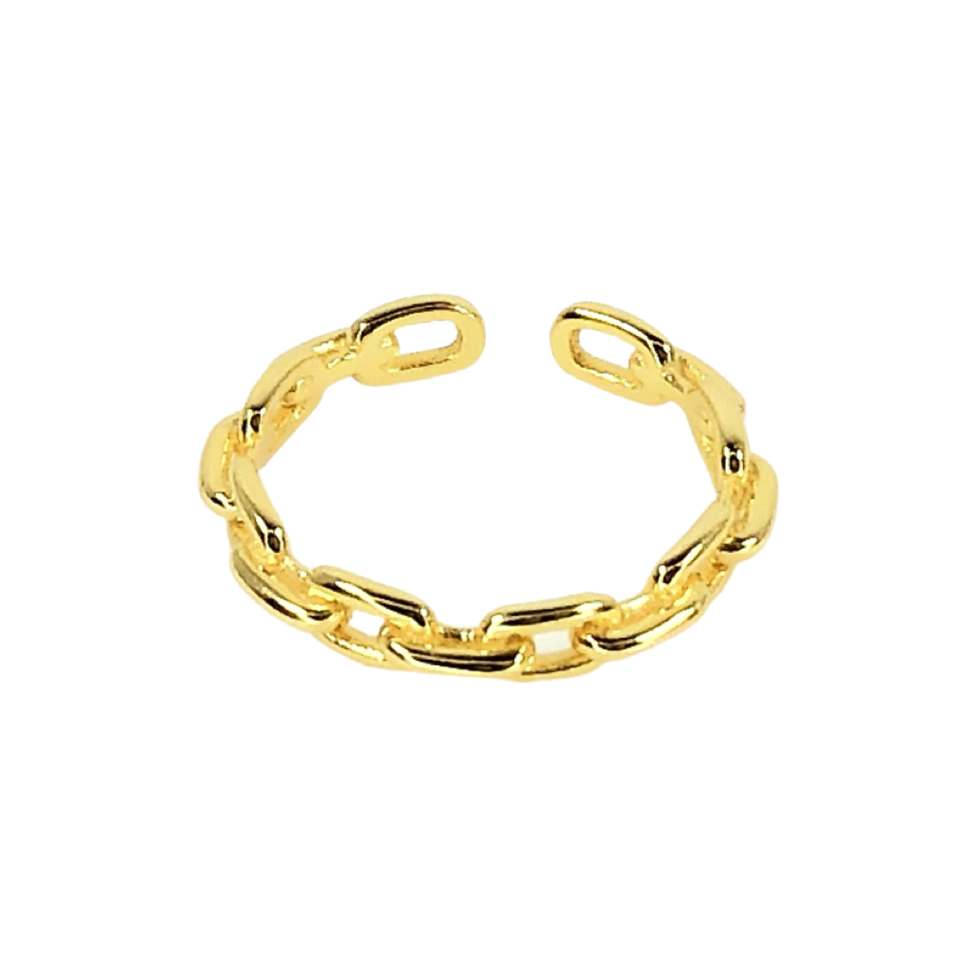 Chain Link 14 Gold Vermeil Adjustable Ring