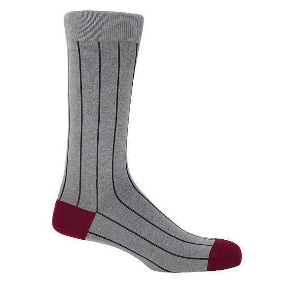 Peper Harow - Pin Stripe Men's Socks - Ash
