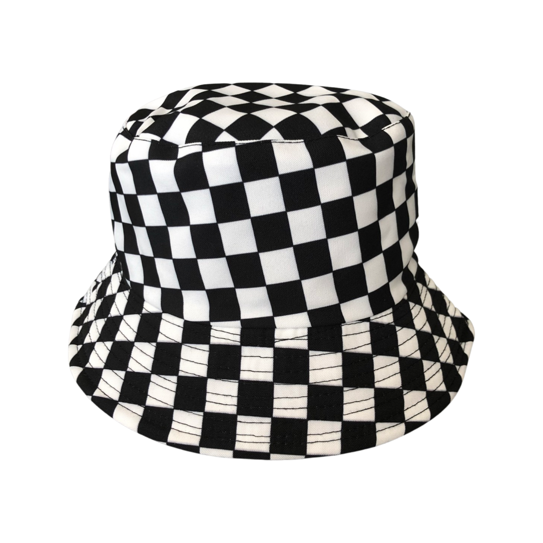 Black & White Checkered Reversible Bucket hat