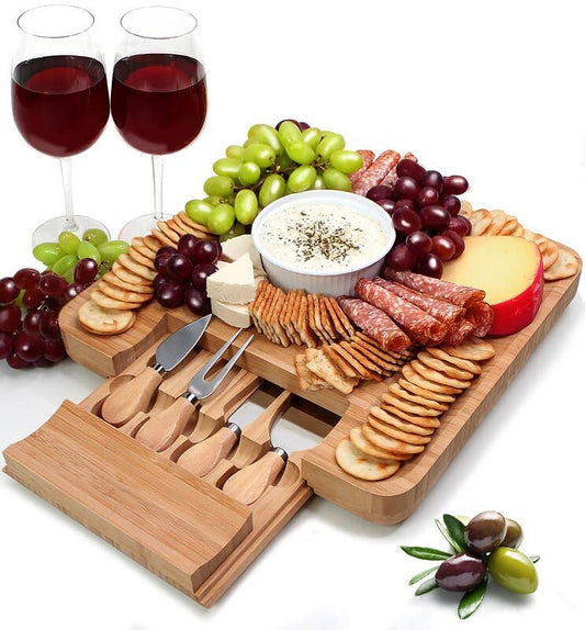 Bamboo Cheese Board Charcuterie Set
