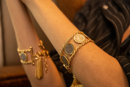 Christina Sabatini Italian Lira 6 Coin Bracelet