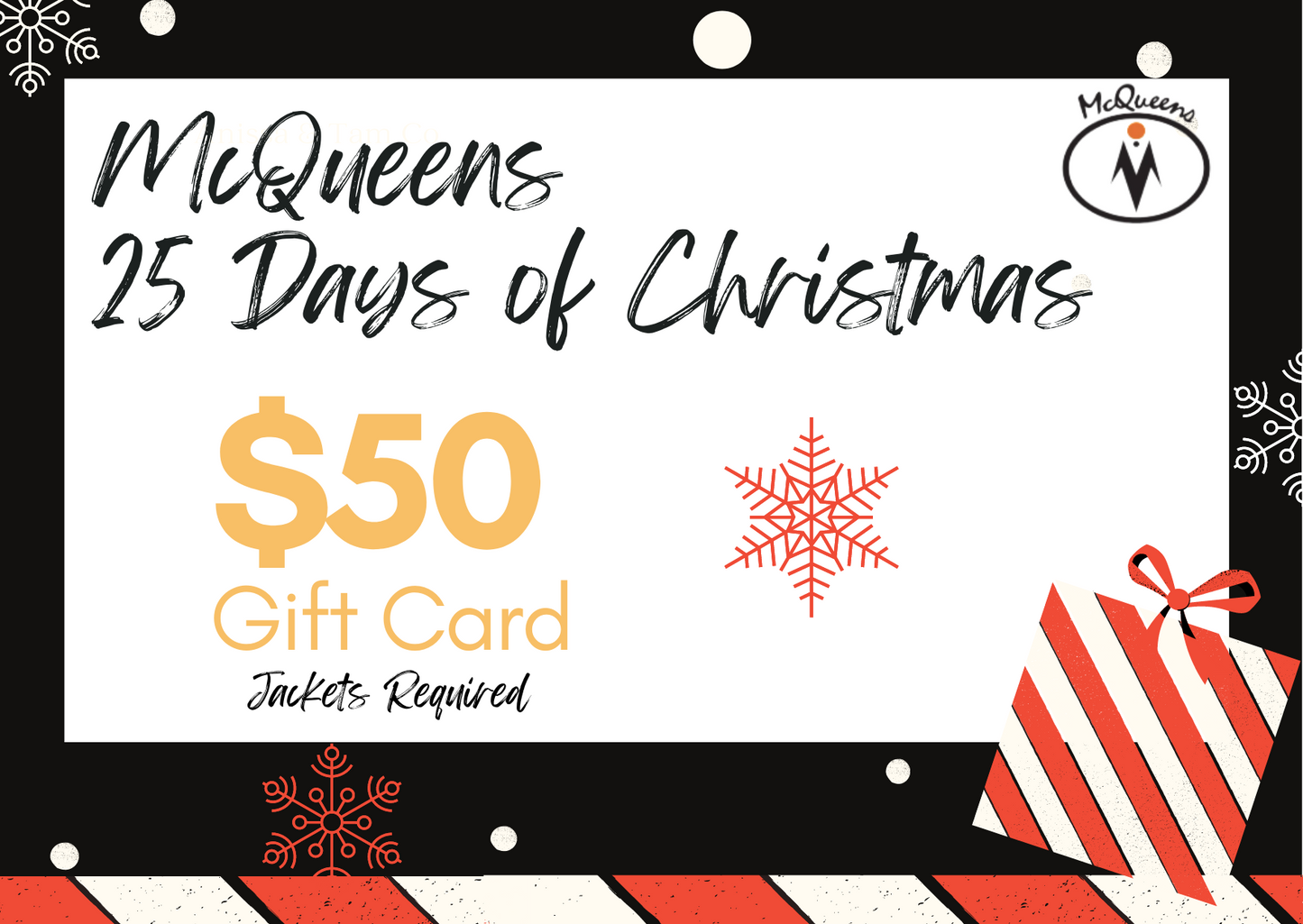 McQueens 25 Days of Christmas Gift Card