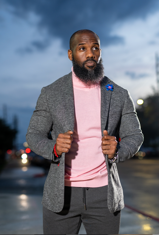 Inserch Cotton Blend Pink Turtleneck