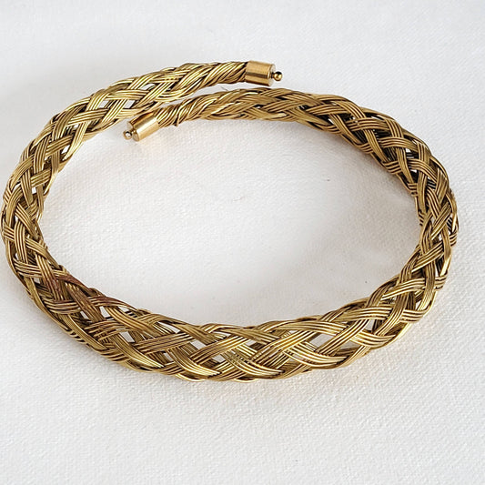 Bisjoux - Brass braided collar woven necklace cuff armlet options