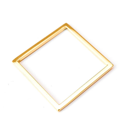 Brass Quad square Bangle bracelet in silver or brass