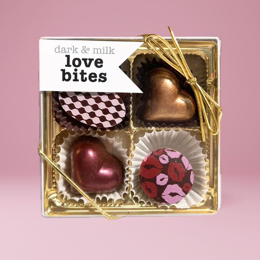 The Xocolate Bar - Love bites - 4pc Dark & Milk Valentine's Day Chocolates