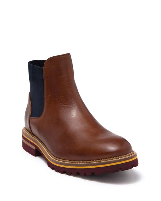 Bacco Bucci Men's Cognac Gold Cork Mondrian Chelsea Boot