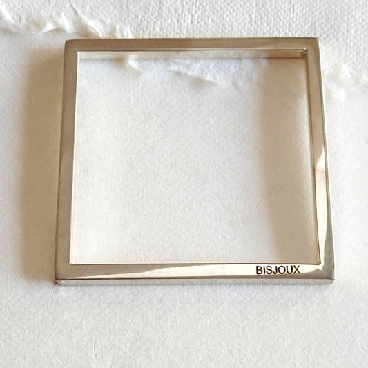 Brass Quad square Bangle bracelet in silver or brass