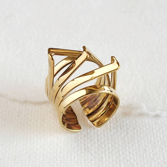 Bisjoux - Brass adjustable Eiffel Ring