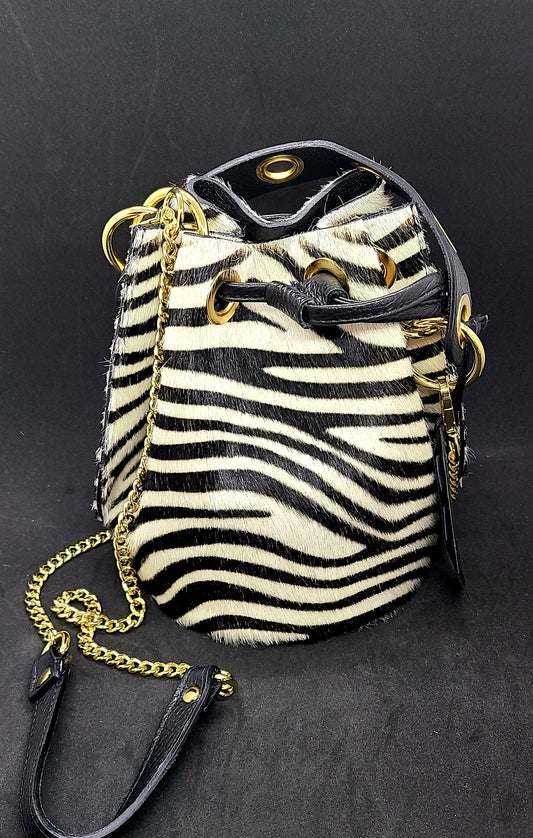 GF cowhide leather medium sized bucket bag