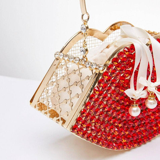 Vermillion Diamond Rouge Pout Evening Bag